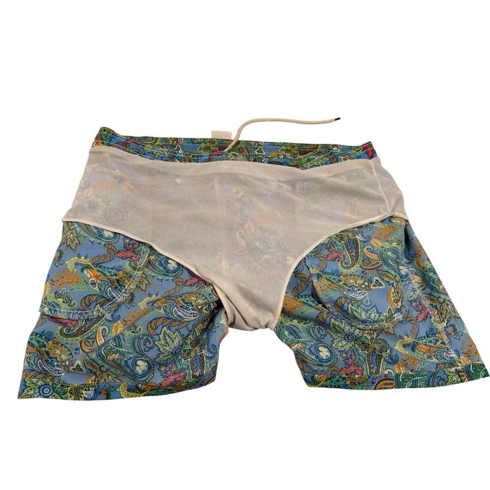 Polo Ralph Lauren Swim Shorts Paisley Print Drawstring Multicolor Men's XL